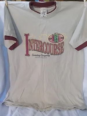 Vtg T-Shirt Sz L Intercourse Canning Co. Intercourse PA Single Stitch Pickle Jar • $18.39