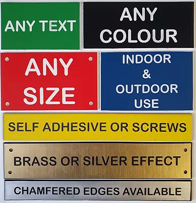 Engraved Signs Notice Plaque Door  Name Plate Signage Warning Sign Label Bespoke • £4.19