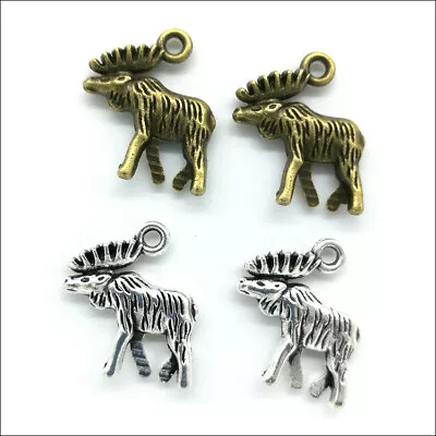 60pcs XMAS Elk Antique Silver Charms Pendants For Jewelry Making DIY 18*15mm • $4.68