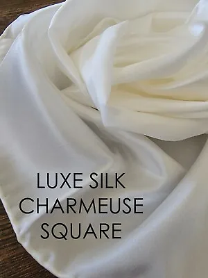 $18 • Buy Dyeable - Ready To Dye - Silk Charmeuse Square - Medium 22 Inch -Free Ship USA