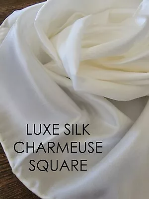 Dyeable - Ready To Dye - Silk Charmeuse Square - Medium 22 Inch -Free Ship USA • $18