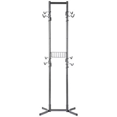 Delta 4-Bike Free Standing Rack With Basket Durable Gray Powder Coated Finish • $159.99