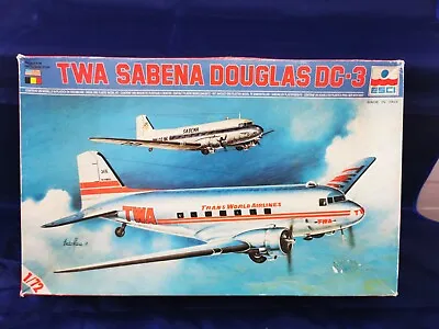 £39.99 • Buy ESCI 1/72 SCALE DOUGLAS DC-3 AIRLINER SABENA BELGIAN AIRLINE TWA Kit #9014.