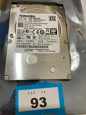Toshiba Laptop HDD MQ01ABF050 2.5  500GB Hard Drive • £12.99