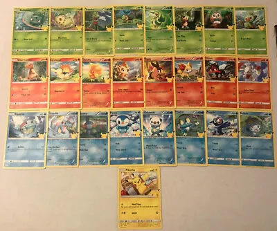 $14.99 • Buy McDonald’s Pokemon 25th Anniversary Set Complete NON-HOLO 25/25 Pikachu NM Cards