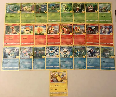 McDonald’s Pokemon 25th Anniversary Set Complete NON-HOLO 25/25 Pikachu NM Cards • $19.99