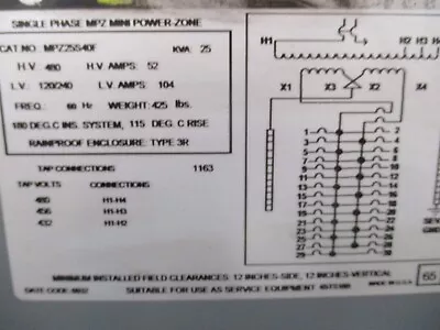 Square D Three Phase General Purpose Transformer • $700