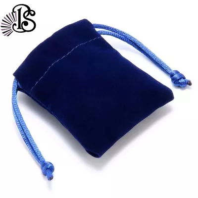 Wholesale 10/50/100pcs Lot Blue Velvet Jewelry Xmas Gift Bag Drawstring Pouches • $9.49