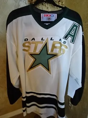 Vintage MIKE MODANO #9 White Dallas Stars CCM NHL Hockey Jersey Size XL • $275