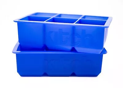 Large Cube Silicone Ice Tray 2 Pack By Kitch Giant 2 Inch Ice Cubes Keep Yo... • £17