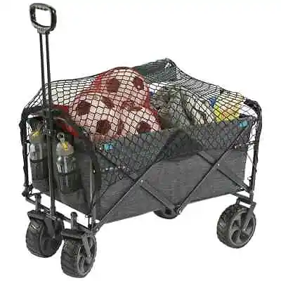 Heavy Duty Folding Wagon Beach Cart Outdoor Cargo Net Camping Utility Trolley • $239.25