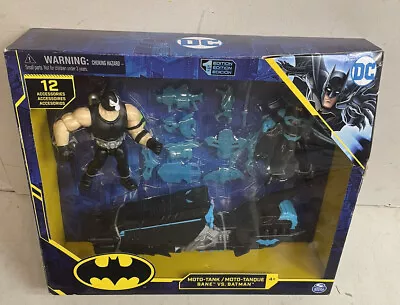 DC Comics Spin Master Batman Moto-Tank Vehicle 4  Bane And Batman Figurines NEW • $22