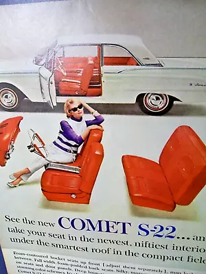 1961 Mercury Comet S-22 S22 Large-mag Car Ad - Newest Niftiest Interior  • $5.95