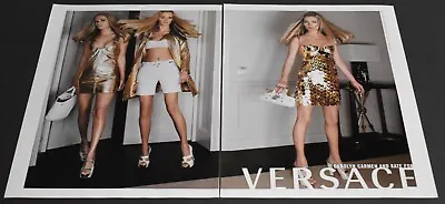 2007 Print Ad Sexy Heels Fashion Lady Long Legs Blonde Versace Gold Dress Art • $10.98