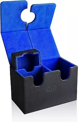 MTG Commander Deck Box - Double Box + Dice Tray - 200 Sleeved Cards - Black/Blue • $50.83