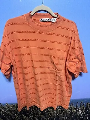 Vintage Fenn Wright & Manson Brand Mens Rayon Cotton T Shirt Size M Orange • $15