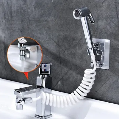 Bathroom Faucet Connector Water Tap Extension Nozzle Sprayer-Attachment Protable • £19.93