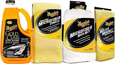 Meguiar's Gold Class Wash With Mitt Microfiber Cloths And Magnet Towel Bundle • $59.89