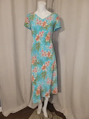 Vintage Talbots 100% Silk Dress Maxi Hawaiin Tropical Floral • $29