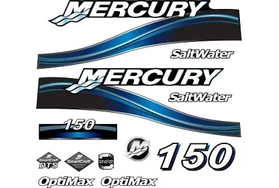 New Outboard Decal Sticker Kit Mercury 150 HP Blue • $59.99
