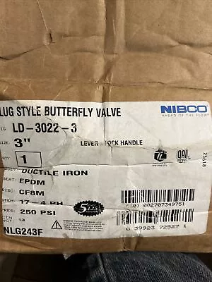 3  NIBCO LD-2000-3  Ductile Iron Butterfly Valve With EPDM Liner SEE DESCRIPTION • $99.99