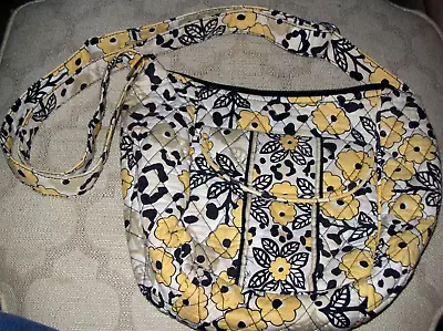 Vera Bradley GO WILD Crossbody Yellow Floral Print Purse Handbag • $13.25