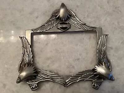Harley-davidson Elaborate Silver Metal Frame Official/licensed 3 Eagles Logo • $49