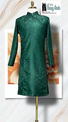 Green Ao Dai For Men Traditional Vietnamese Gam For Men Ao Dai Nam G20 • $59.95