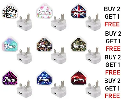 Personalised Label Only Name Sticker For Apple IPad IPhone Charger Plug UK  • £2.95