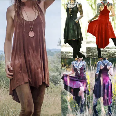 £21.59 • Buy Medieval Gothic Women Vintage Sleeveless Dress Vestido Halloween Costume Cosplay