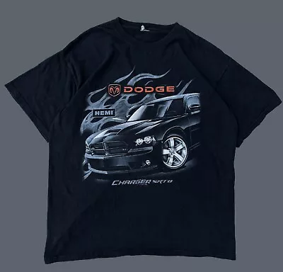 Vintage Y2K Dodge Charger SRT8 Hemi Graphic T Shirt Men’s L/XL Black Mopar • $28.88