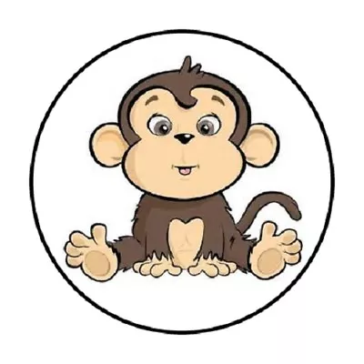 48 Baby Monkey !!!  ENVELOPE SEALS LABELS STICKERS 1.2  ROUND • $2.25