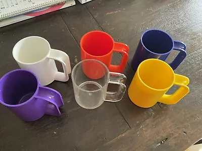 Heller Massimo Vignelli Lot Of 6 Mugs Plastic Cups Vintage MCM • $29.95
