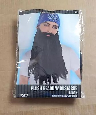Long Plush Beard/Moustache - 10.5  X 7.2  Black - 1 Pc • $13.97