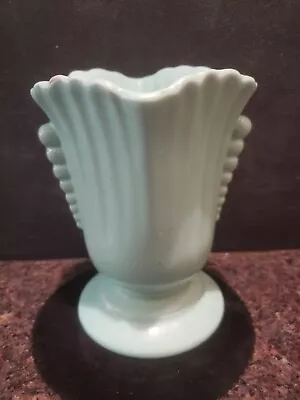 Vintage Mid Century Haeger  Blue Green Fan  Vase Planter • $4.99