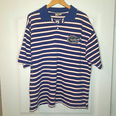 Vintage Russell Sports Florida Gators Polo Shirt Men's XL Striped Short Sleeve • $9.79