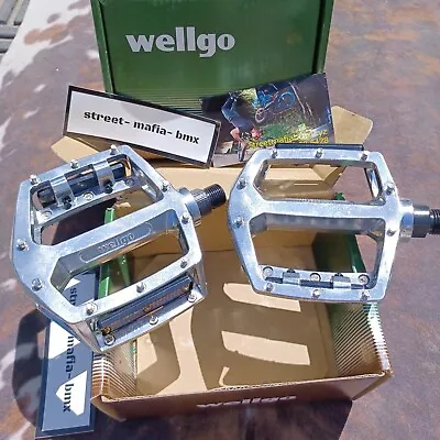 WELGO DX BMX Bike PEDALS SILVER 9/16 FIT SE GT HARO REDLINE DK FBM OLDSCHOOL NEW • $28.99