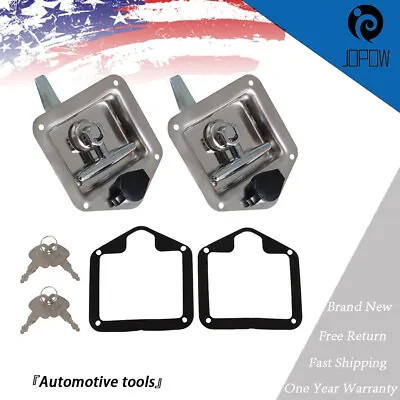 For Camper RV Truck 2x Stainless Steel Trailer Door Latch T-Handle Locking Keys • $24.76