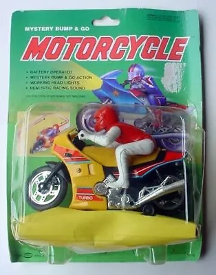 NOS VINTAGE 1991 SOMA MYSTERY BUMP & GO MOTORCYCLE Battery Operated New Sounds • $32.99