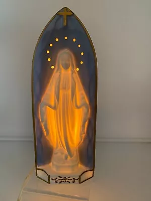 Vintage Mother Mary Madonna Light Grotto Shrine Lamp Sanmyro Japan 8.5   Tall • $55