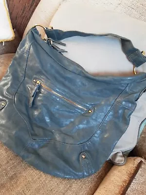 Accessorise Denim Blue Faux Leather Handbag Shoulderbag • £4.99