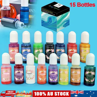 15 Bottles Colors Epoxy UV Resin Coloring Dye Colorant Pigment Art Craft DIY Set • $20.99