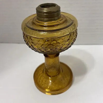 Vintage Amber Glass Oil Mini Lamp Fish Scale Pattern Read • $16.50