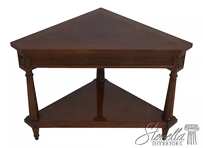 L62229EC: KARGES French Louis XVI Style Walnut Corner Table	 • $1195