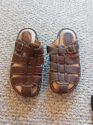 Mens Leather Sandals By Bornsize 8brownPreowned • $40