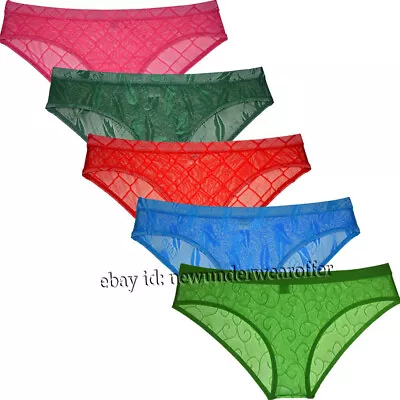 Mens Tempting Jacquard Mesh  Bikin Briefs Sissy Crossdress See-through Underwear • $6.79
