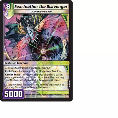 Kaijudo X1 FEARFEATHER THE SCAVENGER Very Rare #73/80 10INV Invasion Earth 2013 • $1.04