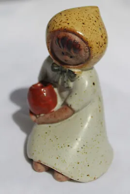 Stoneware UCTCI Girl With Pot Figurine Made In Japan Speckled Glaze • $8.49