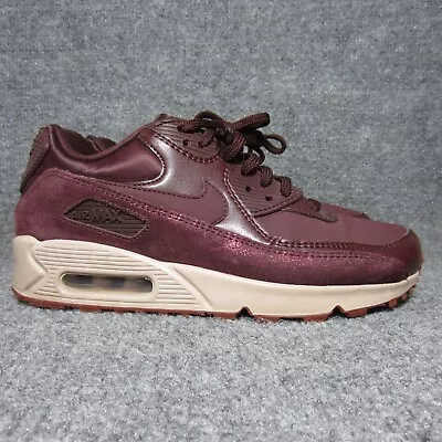 Nike Air Max 90 Premium Burgundy Crush Shoes Womens Sneakers Size 7.5 • £48.20