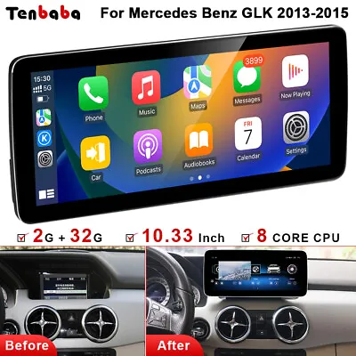 For Mercedes Benz GLK 2013-2015 Navigation 10.33'' Touch Screen BT Car Radio GPS • $440.49